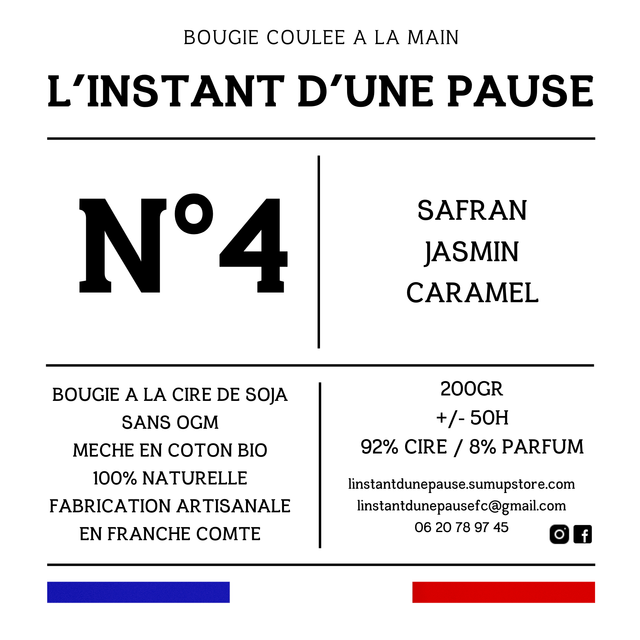 Bougie Signature N°4, inspirée de Baccarat Rouge – Luxe et parfum envoûtant