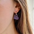 Violette – boucles d’oreilles petit cœur galaxy violet pailleté