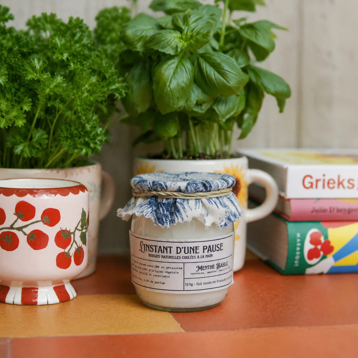 Duftkerze Minze Basilikum – natürlich, handgemacht & vegan