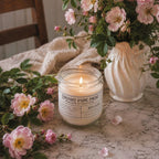 Bougie parfumée rose sauvage – naturelle, artisanale & vegan