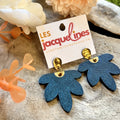 Céleste – boucles d’oreilles bleu pailleté galaxy