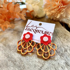 Louise – Ohrringe rote und goldene Blume