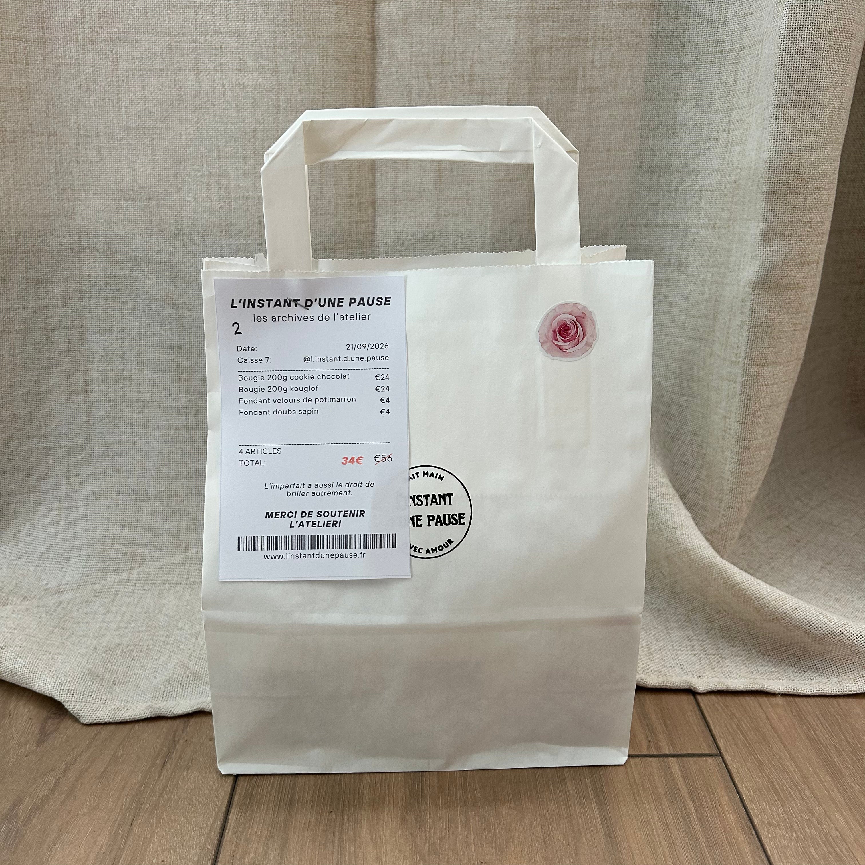 Sac anti-gaspi n°2 – 2 bougies & 2 fondants parfumés