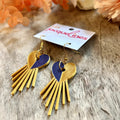 Adèle – boucles d’oreilles cœur violet et doré - L'INSTANT D'UNE PAUSE
