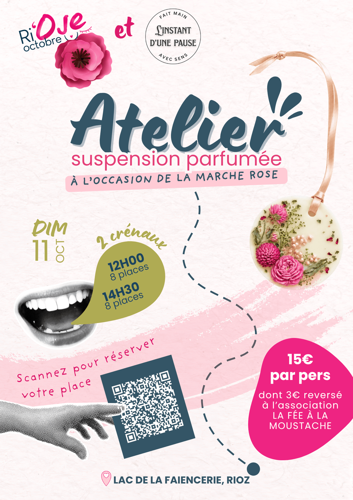 Atelier suspension parfumée – Marche rose à Rioz - L'INSTANT D'UNE PAUSE