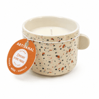 Bougie Cassis, Mûre & Vanille – Tasse graphique terrazzo - L'INSTANT D'UNE PAUSE