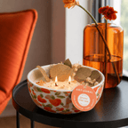 Bougie Fleur d’Oranger, Tiaré & Vanille – Bol céramique cœurs - L'INSTANT D'UNE PAUSE