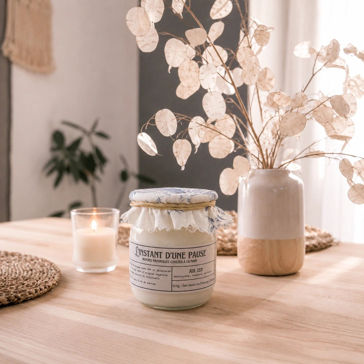 Bougie parfumée air zen – naturelle, artisanale & vegan - L'INSTANT D'UNE PAUSE