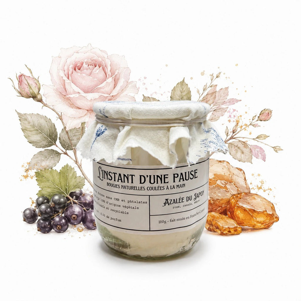 Bougie parfumée azalée du Japon – naturelle, artisanale & vegan - L'INSTANT D'UNE PAUSE