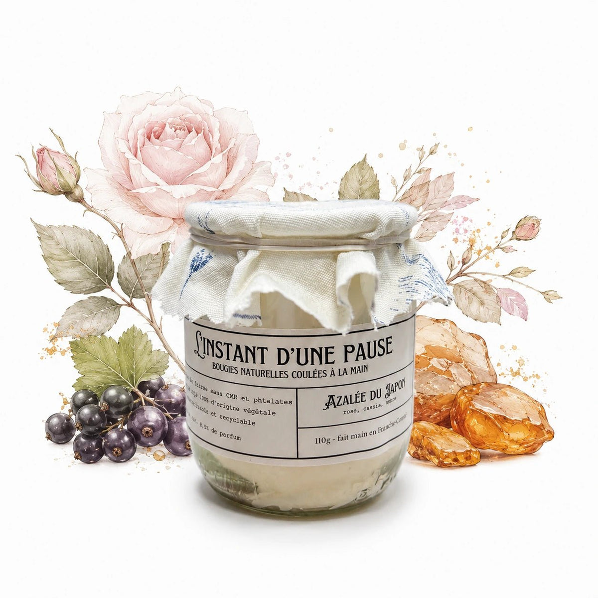 Bougie parfumée azalée du Japon – naturelle, artisanale & vegan - L'INSTANT D'UNE PAUSE