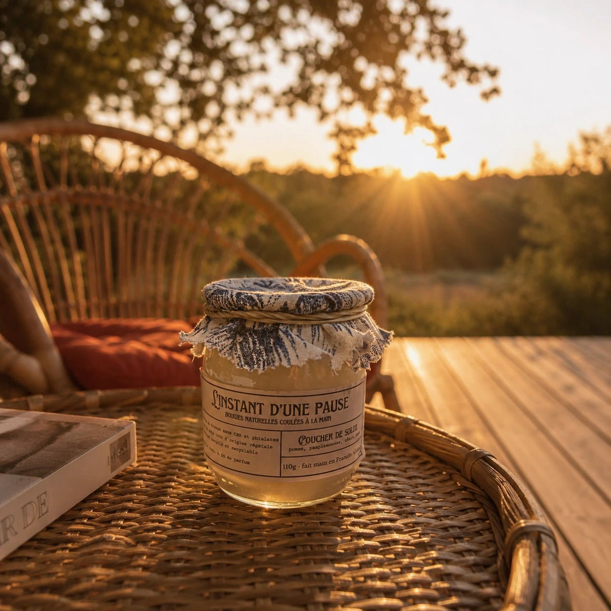 Bougie parfumée coucher de soleil – naturelle, artisanale & vegan - L'INSTANT D'UNE PAUSE