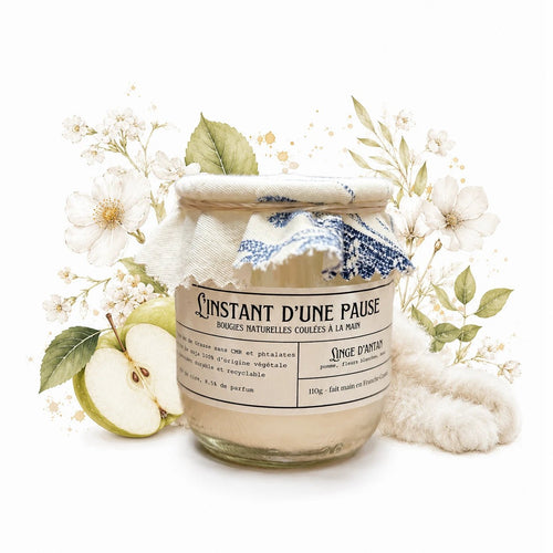 Bougie parfumée linge d’antan – naturelle, artisanale & vegan - L'INSTANT D'UNE PAUSE