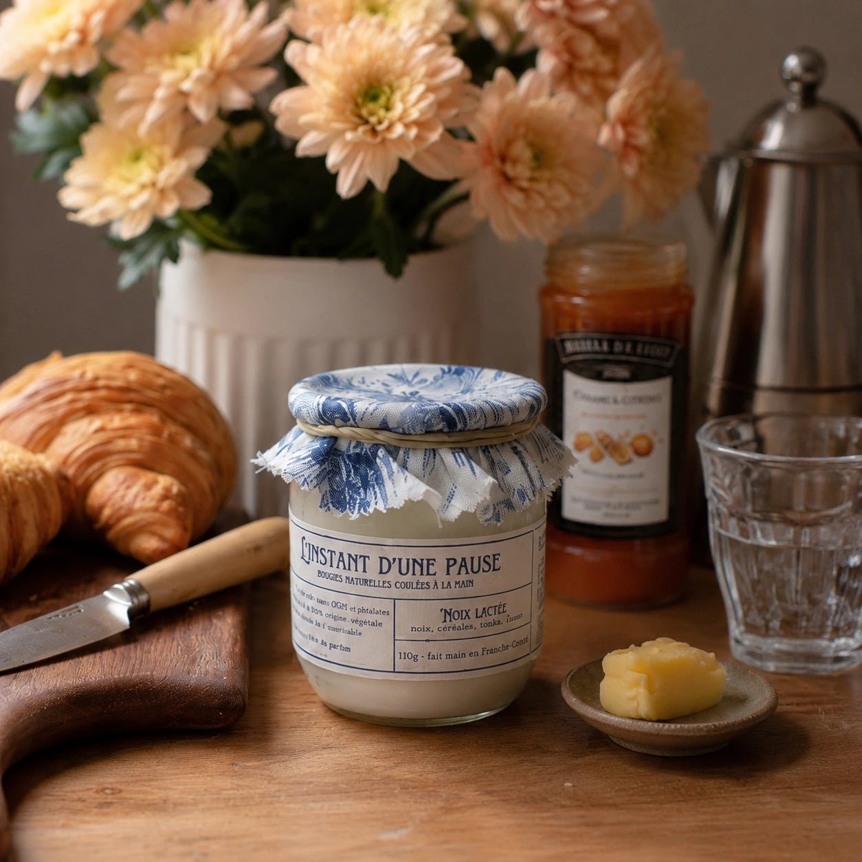 Bougie parfumée noix lactée – naturelle, artisanale & vegan - L'INSTANT D'UNE PAUSE