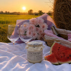 Bougie parfumée pastèque melon – naturelle, artisanale & vegan - L'INSTANT D'UNE PAUSE