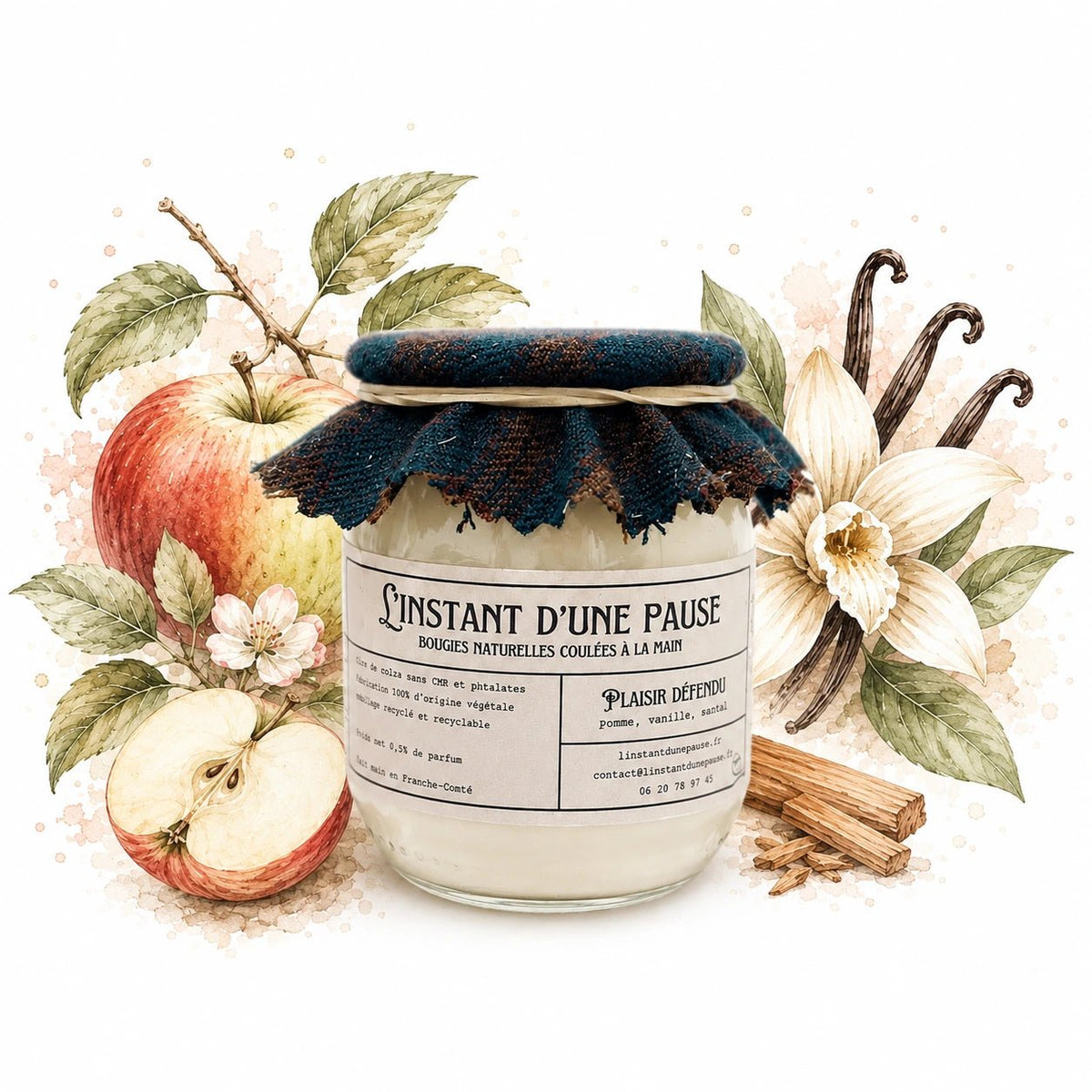 Bougie parfumée plaisir défendu – naturelle, artisanale & vegan - L'INSTANT D'UNE PAUSE
