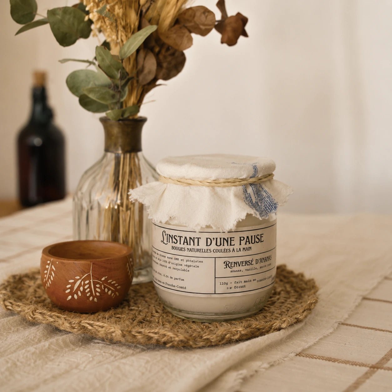Bougie parfumée renversé d’ananas – naturelle, artisanale & vegan - L'INSTANT D'UNE PAUSE