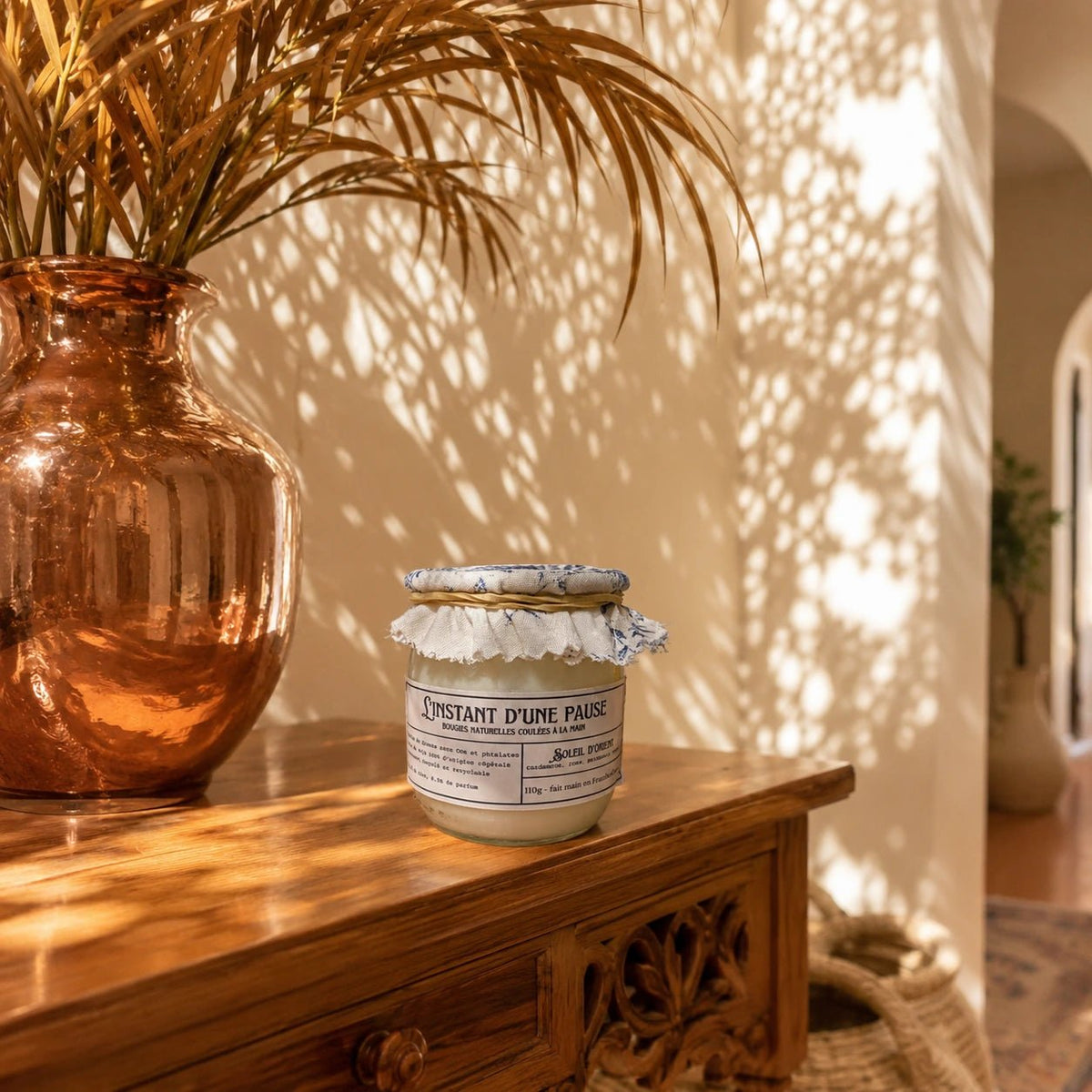 Bougie parfumée soleil d’orient – naturelle, artisanale & vegan - L'INSTANT D'UNE PAUSE
