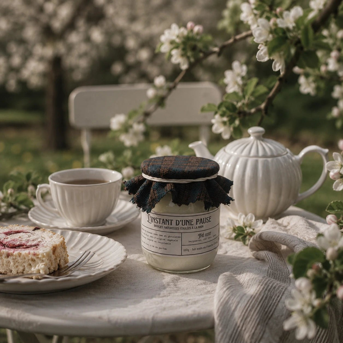 Bougie parfumée thé vert – naturelle, artisanale & vegan - L'INSTANT D'UNE PAUSE