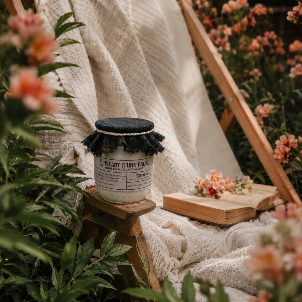Bougie parfumée verger boisé – naturelle, artisanale & vegan - L'INSTANT D'UNE PAUSE