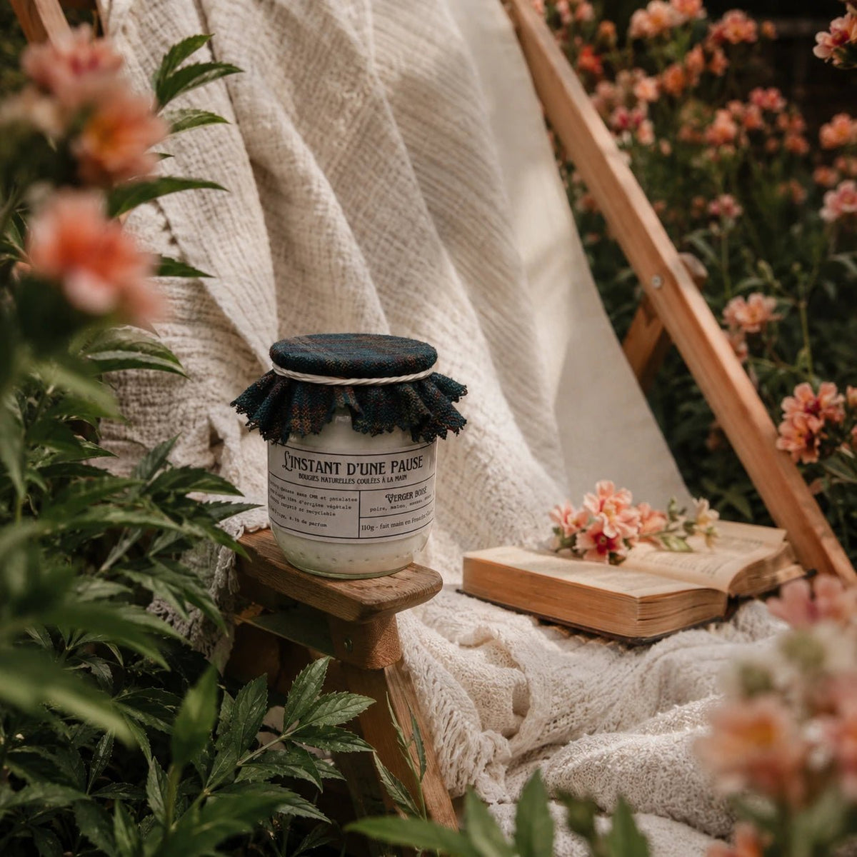 Bougie parfumée verger boisé – naturelle, artisanale & vegan - L'INSTANT D'UNE PAUSE