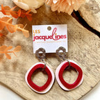 Camille – boucles d’oreilles rose pâle et bordeaux pailleté - L'INSTANT D'UNE PAUSE