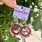 Camille – boucles d’oreilles rose pâle et bordeaux pailleté - L'INSTANT D'UNE PAUSE