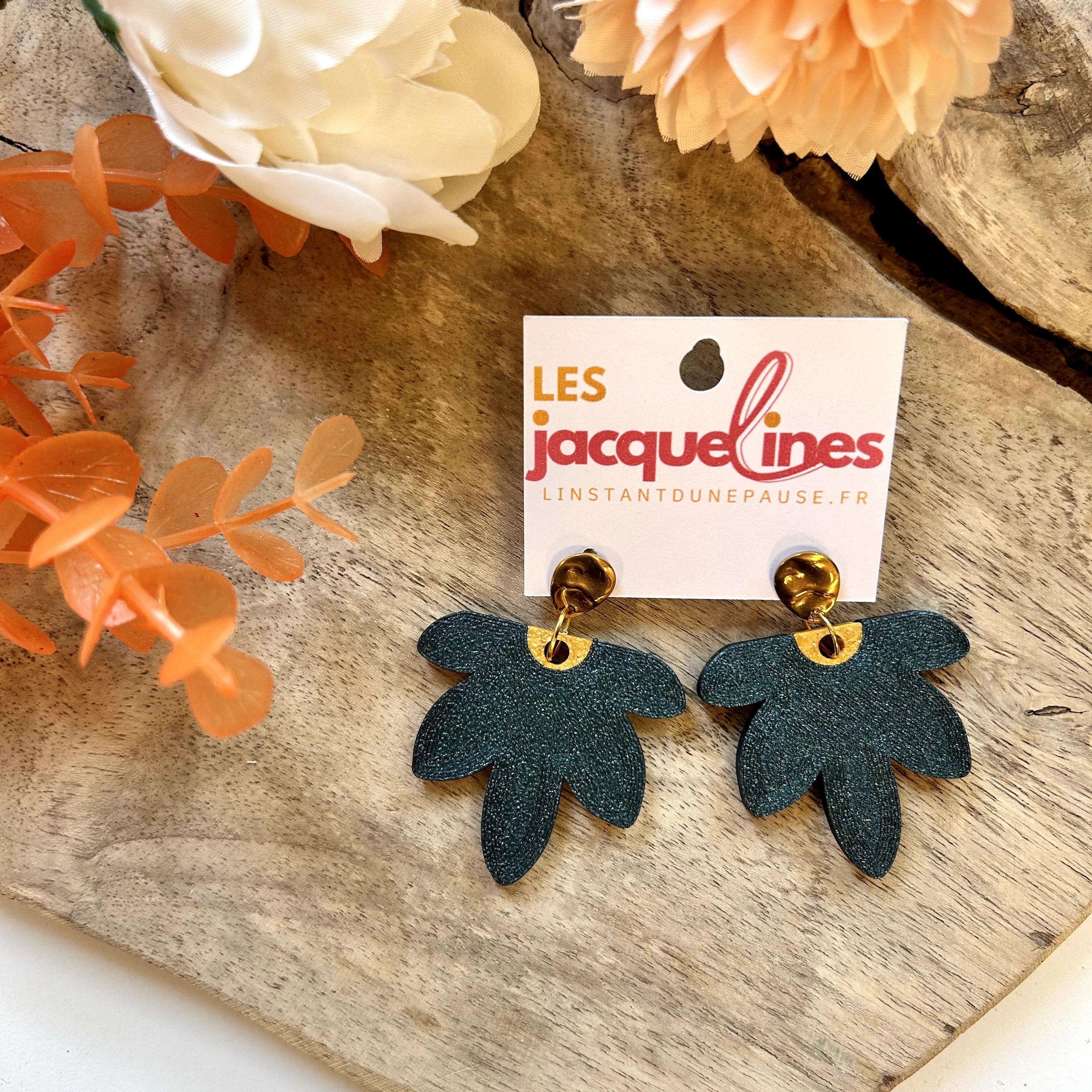 Céleste – boucles d’oreilles bleu pailleté galaxy - L'INSTANT D'UNE PAUSE