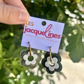 Joséphine – boucles d’oreilles fleuries kaki
