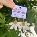 Marguerite – boucles d’oreilles fleur blanc crème - L'INSTANT D'UNE PAUSE