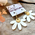 Marguerite – boucles d’oreilles fleur blanc crème - L'INSTANT D'UNE PAUSE
