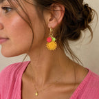 Marina – boucles d’oreilles soleil et coquillage - L'INSTANT D'UNE PAUSE