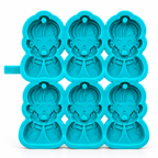 Moule silicone Noël 6 empreintes pour suspensions parfumées – créatrices de bougies