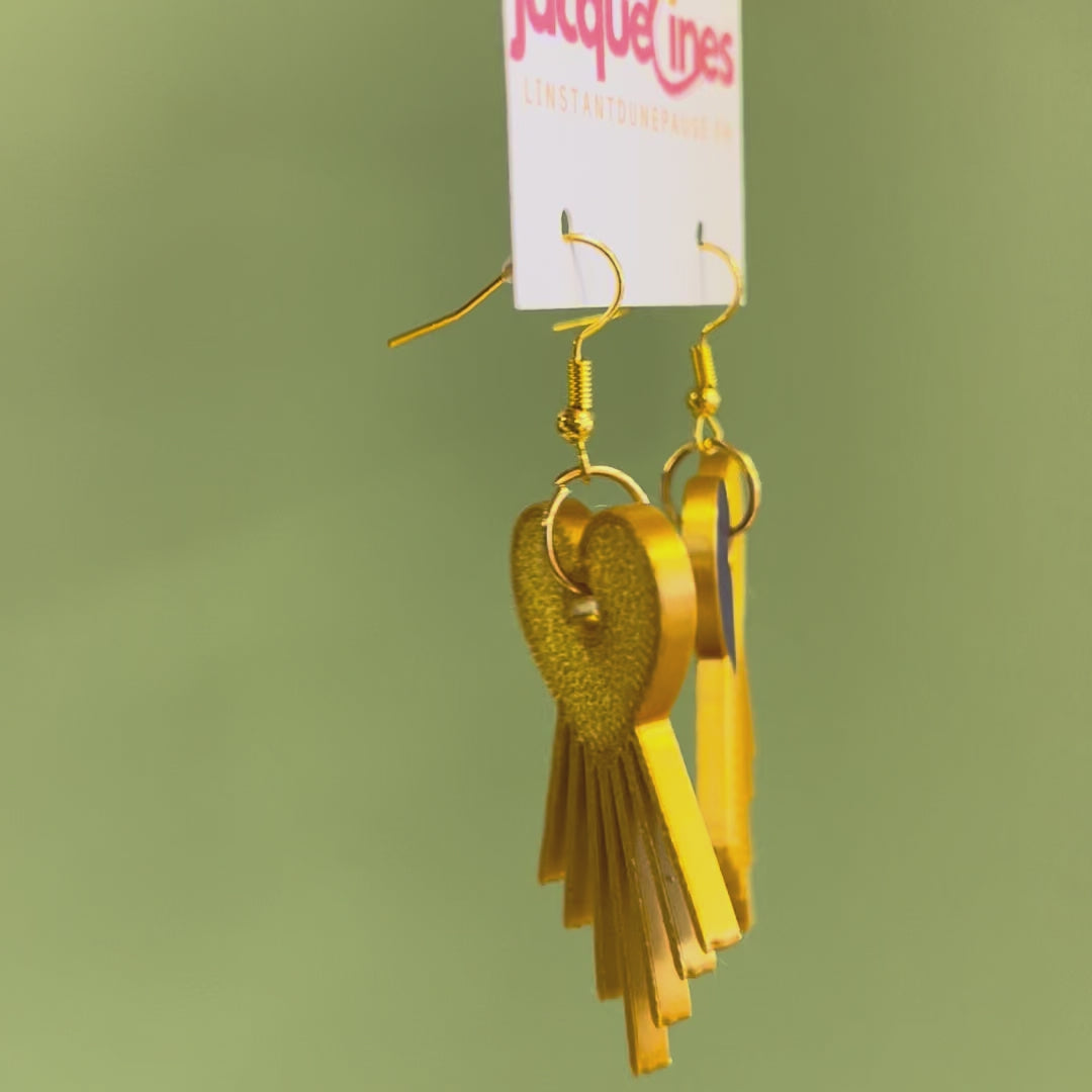 Adèle – Ohrringe Herz lila und gold