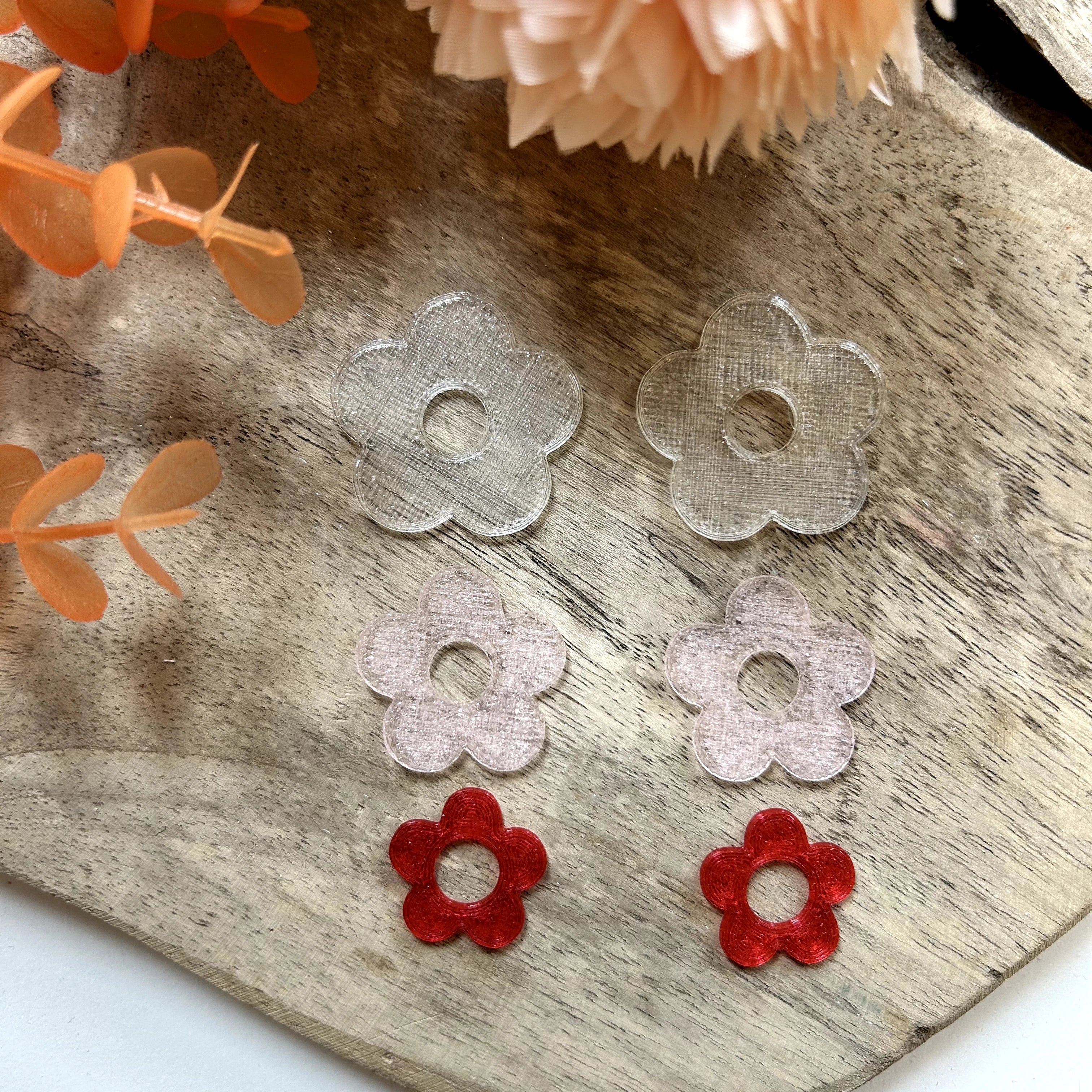 Rosalie – boucles d’oreilles fleurs rouge poudré - L'INSTANT D'UNE PAUSE