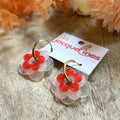 Rosalie – boucles d’oreilles fleurs rouge poudré - L'INSTANT D'UNE PAUSE
