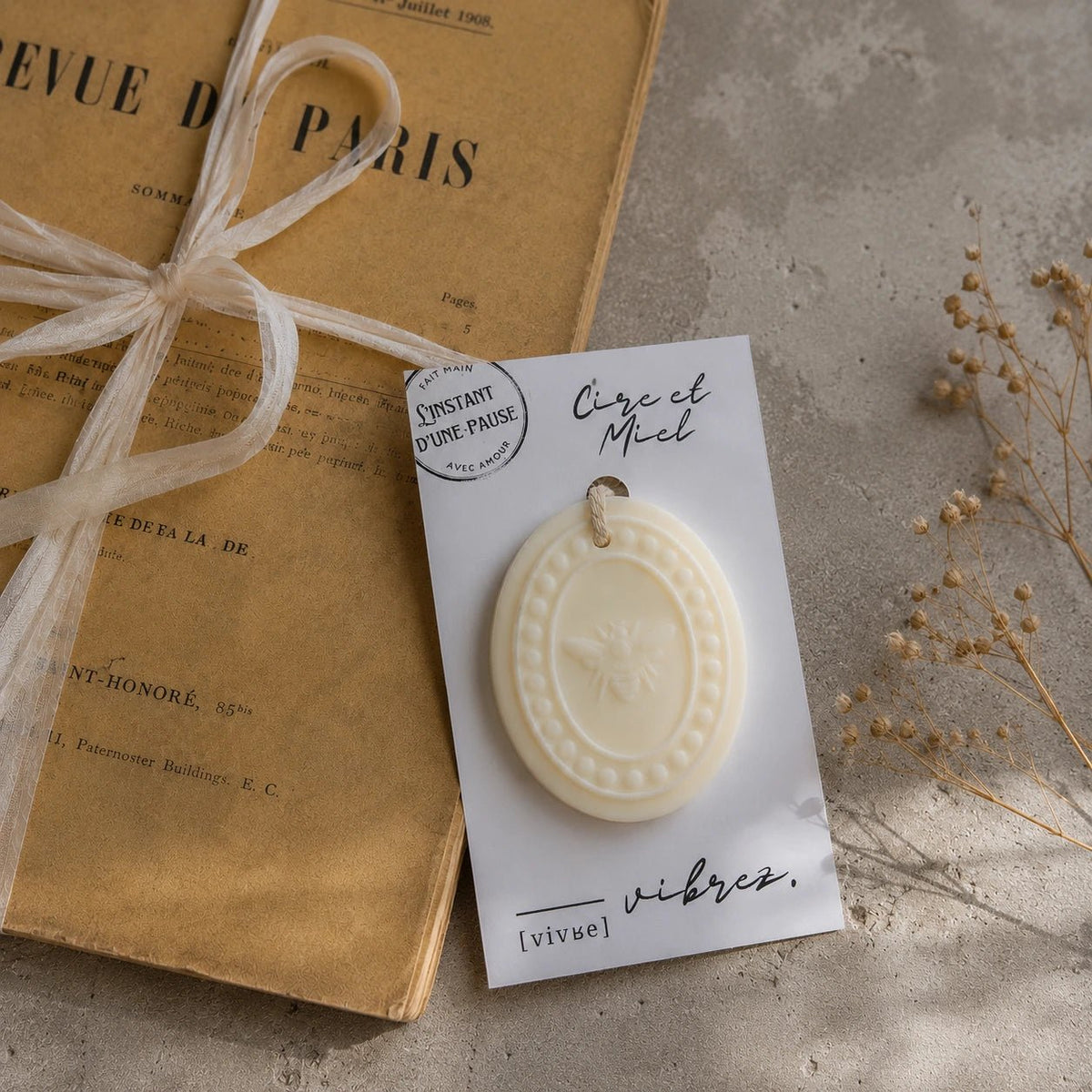 Suspension parfumée Cire et Miel – parfum d’intérieur artisanal - L'INSTANT D'UNE PAUSE