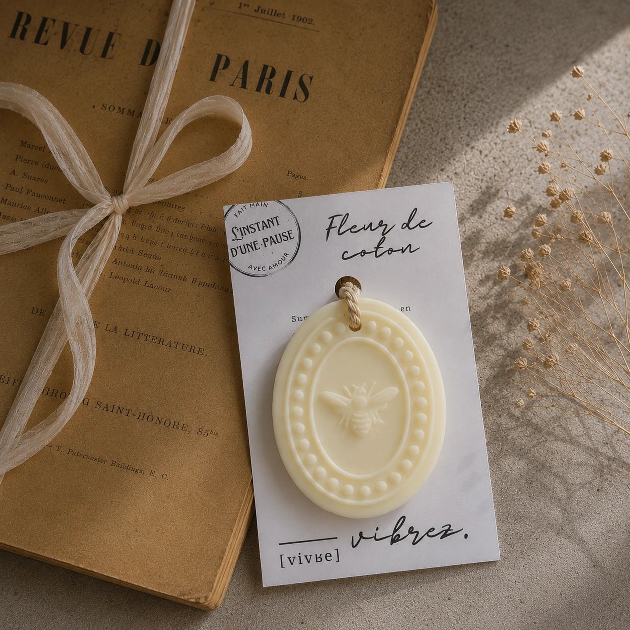 Suspension parfumée Fleur de coton – parfum d’intérieur artisanal - L'INSTANT D'UNE PAUSE