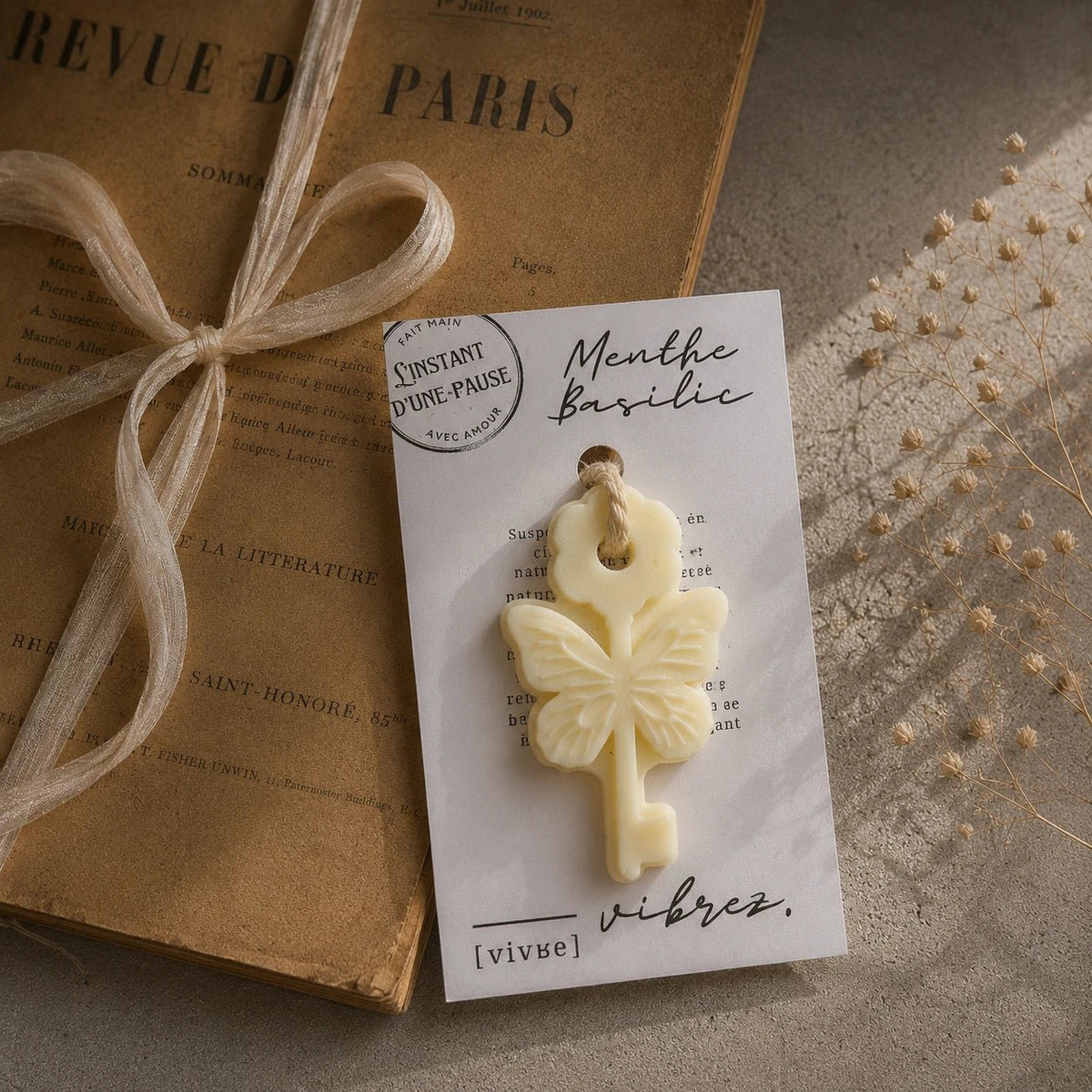 Suspension parfumée Menthe Basilic – parfum d’intérieur artisanal - L'INSTANT D'UNE PAUSE