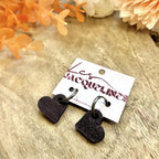 Violette – boucles d’oreilles petit cœur galaxy violet pailleté - L'INSTANT D'UNE PAUSE